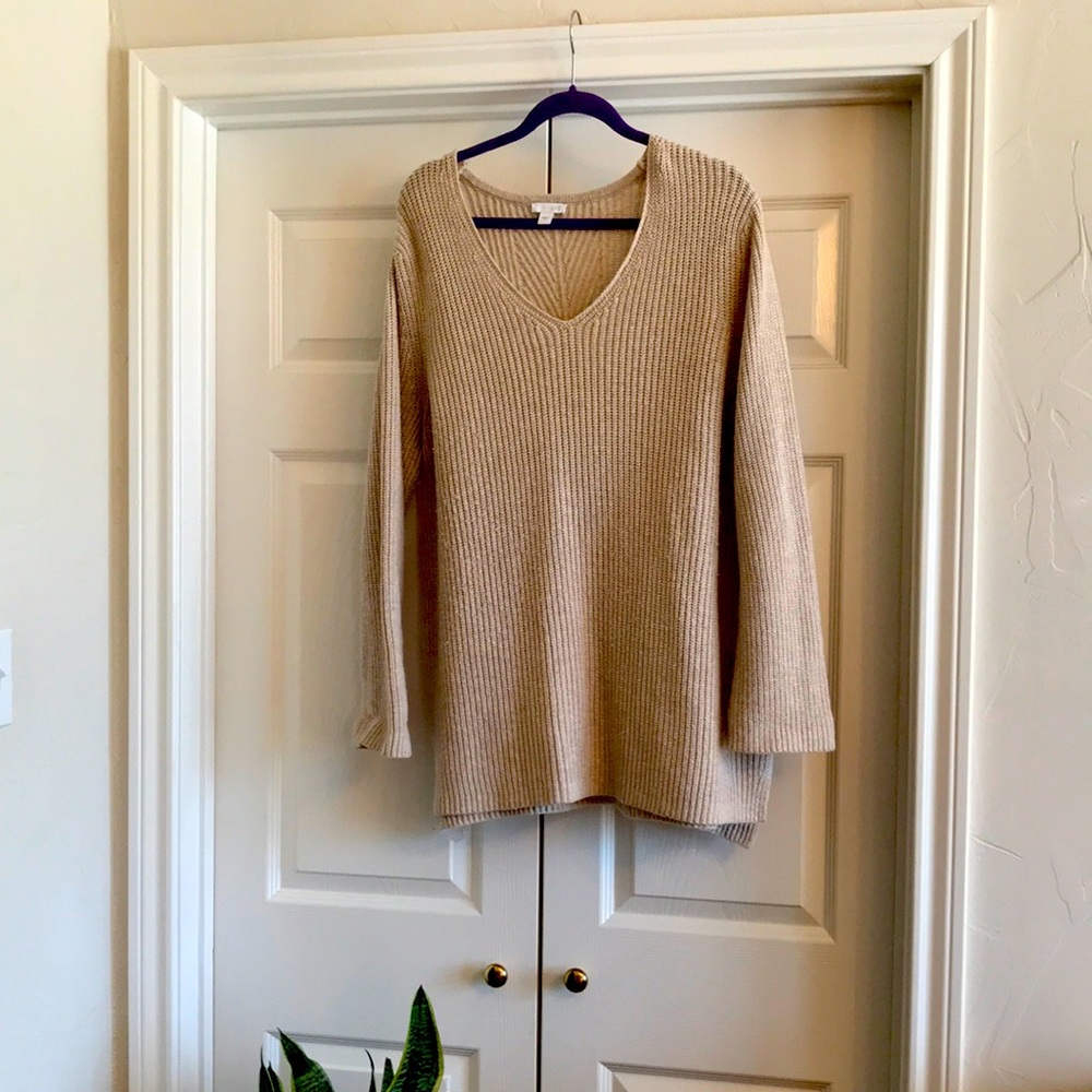 J Jill Cream V-Neck Sweater